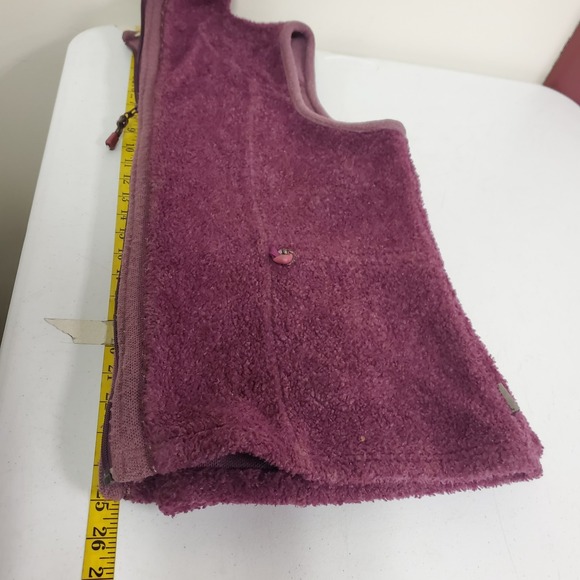 Vtg Woolrich Womens Full Zip Sherpa Vest Size XL Purple Granola Hiking Trails - Picture 8 of 12
